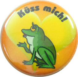 Küss mich Frosch Button